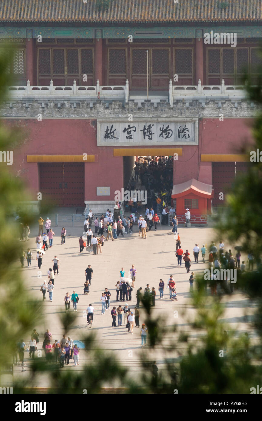 Antenne des verbotenen Stadt betrachtet von einem Hügel in Jingshan Park Peking China Stockfoto