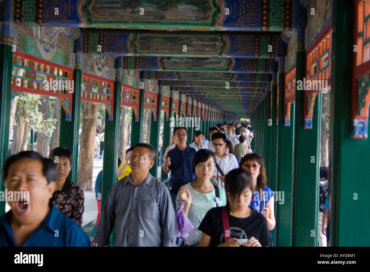 Peking Sommerpalast langen Korridor Stockfoto