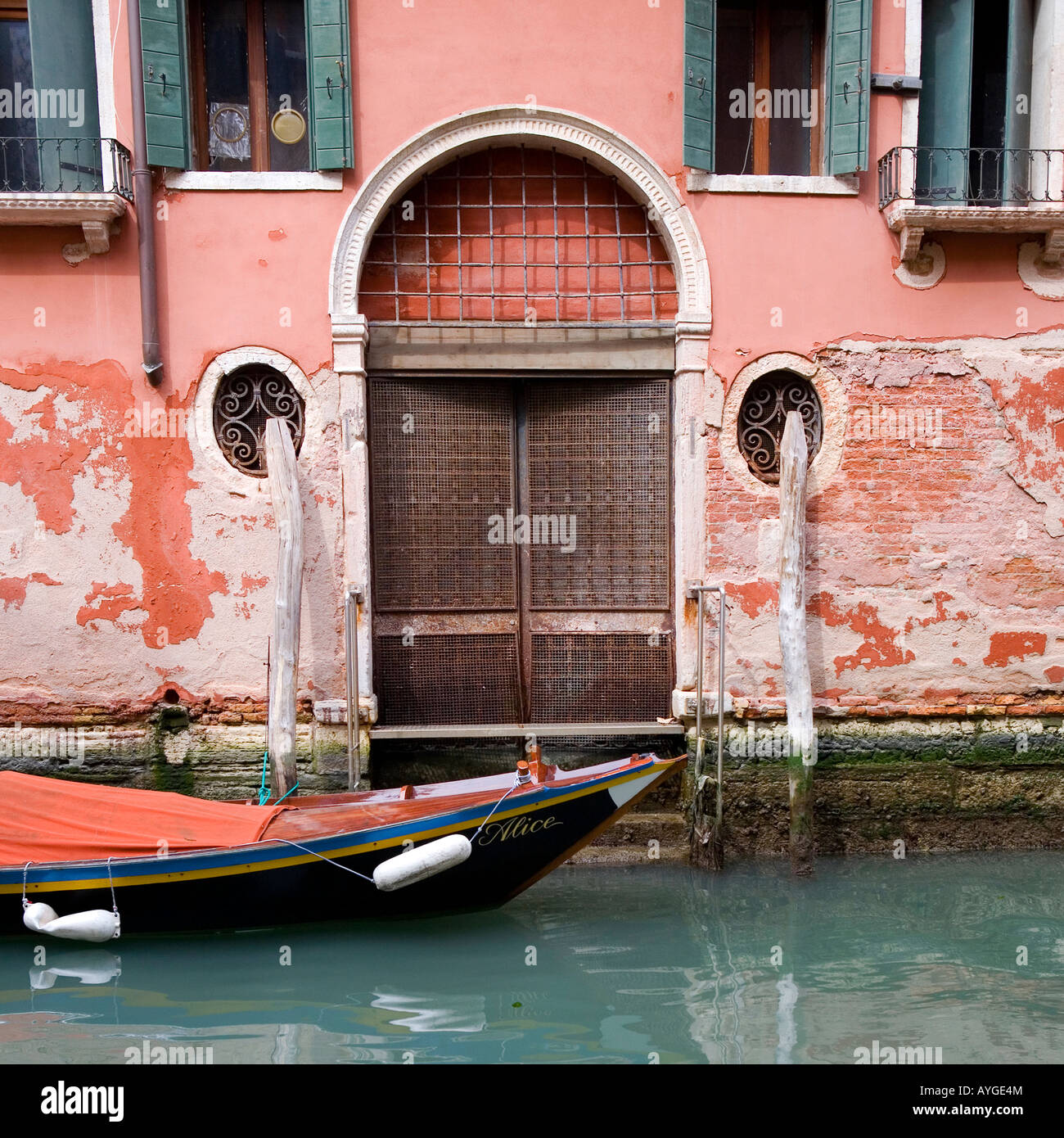 Kanal-Szene Venedig Italien Stockfoto