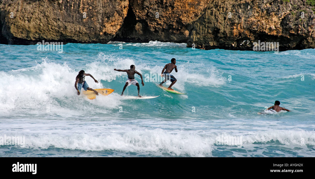 Jamaika Boston Bucht surfer Stockfoto