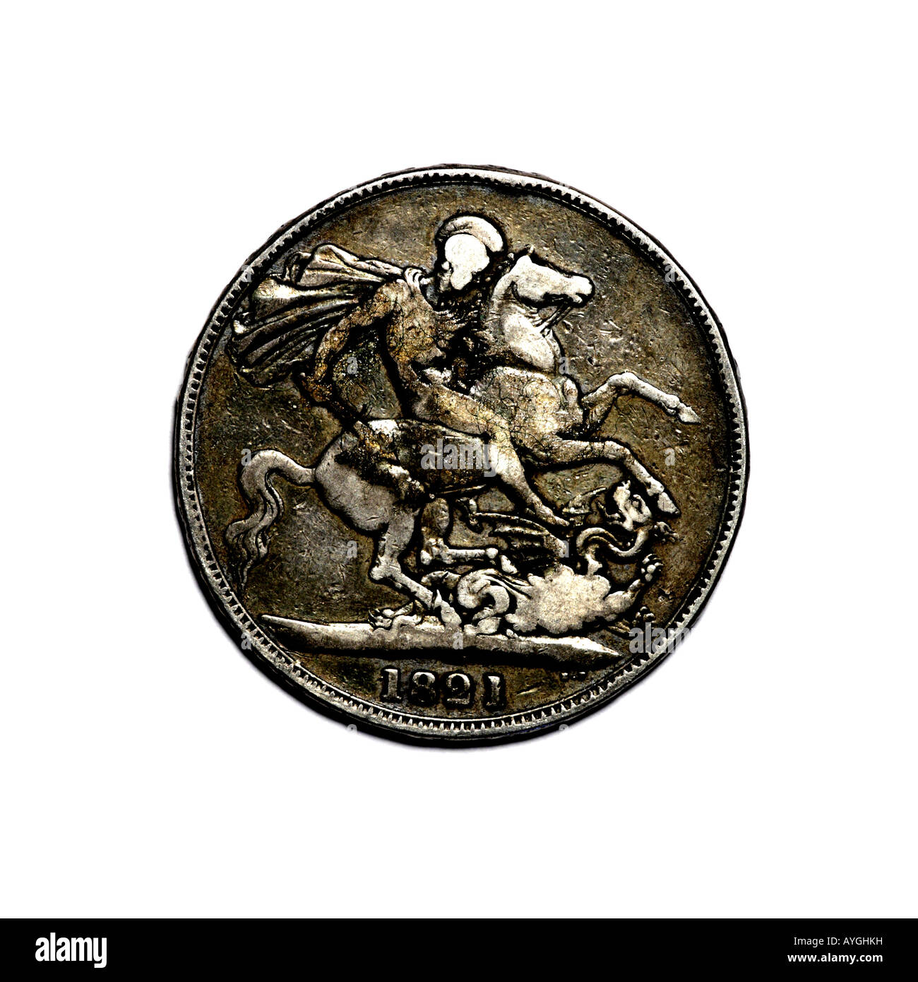 "GEORGE IV KRONE 1821 REVERSE" Stockfoto
