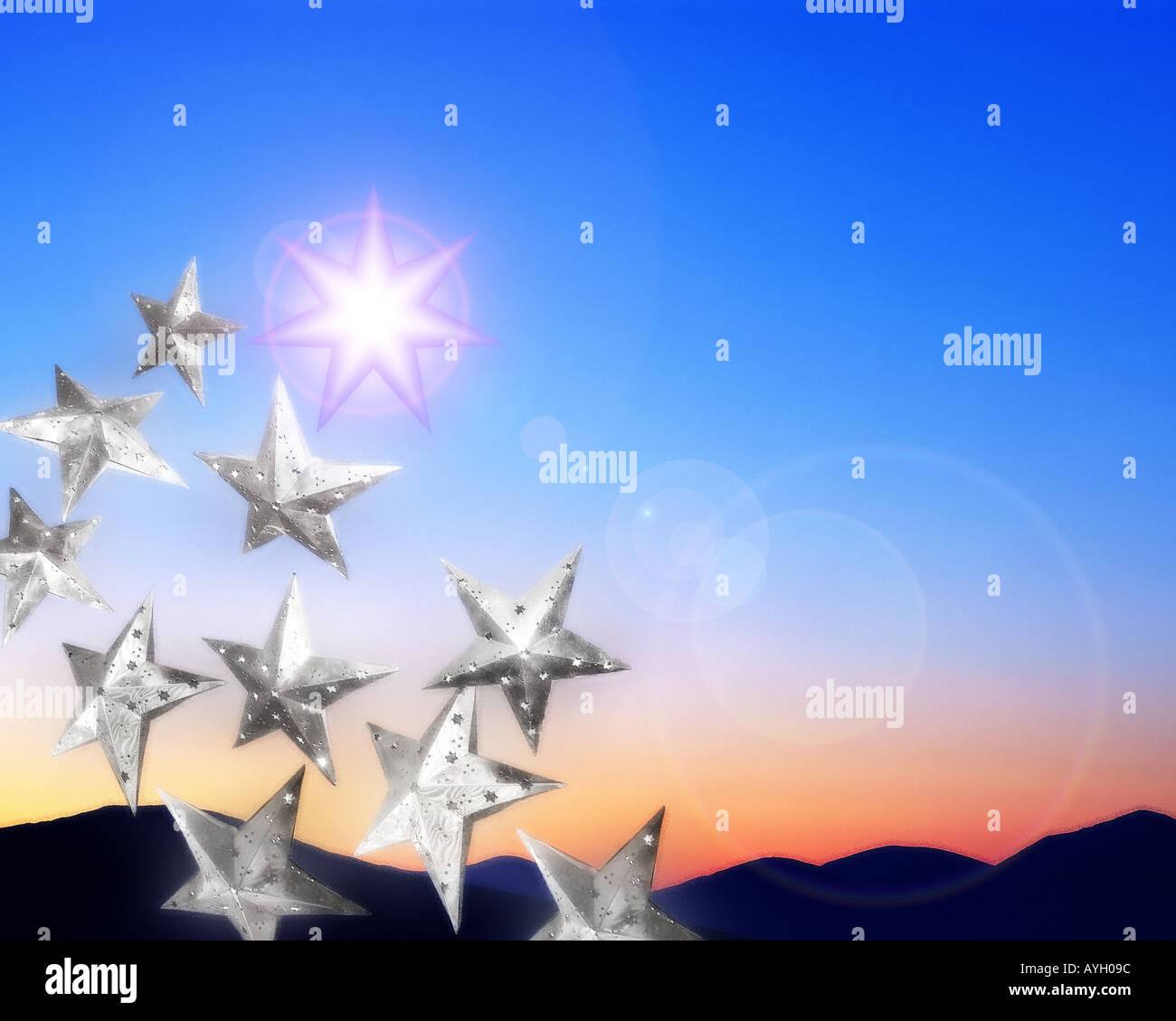 DIGITALE Kunst: Weihnachtsmotiv Stockfoto