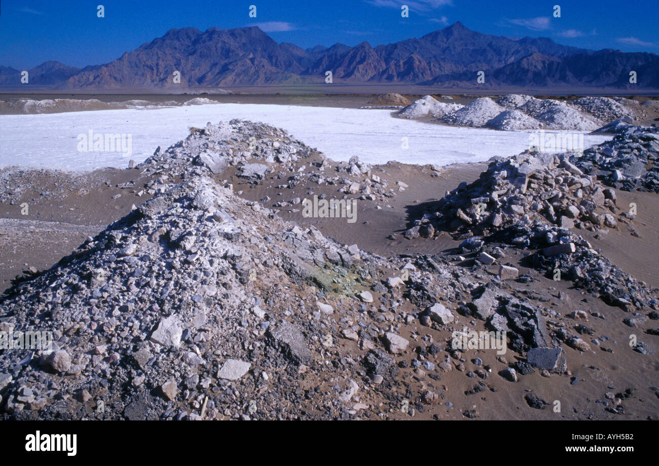 Wüste, auf dem Weg in die zoroastrischen Gemeinschaft in Chak Chak in der Nähe von Kerman, Iran Stockfoto