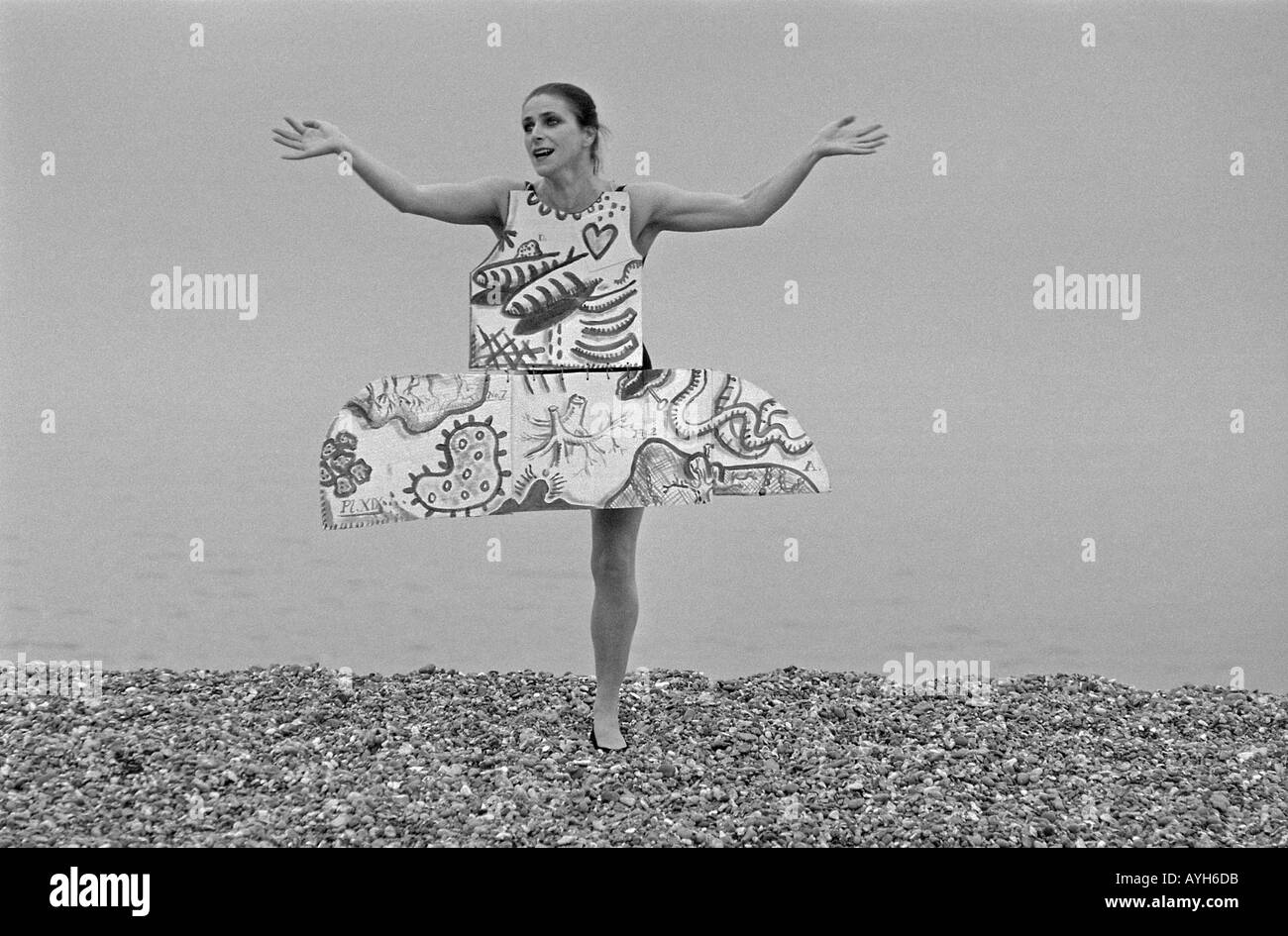Liz Aggiss Tänzerin als die flachen ballerina Stockfoto