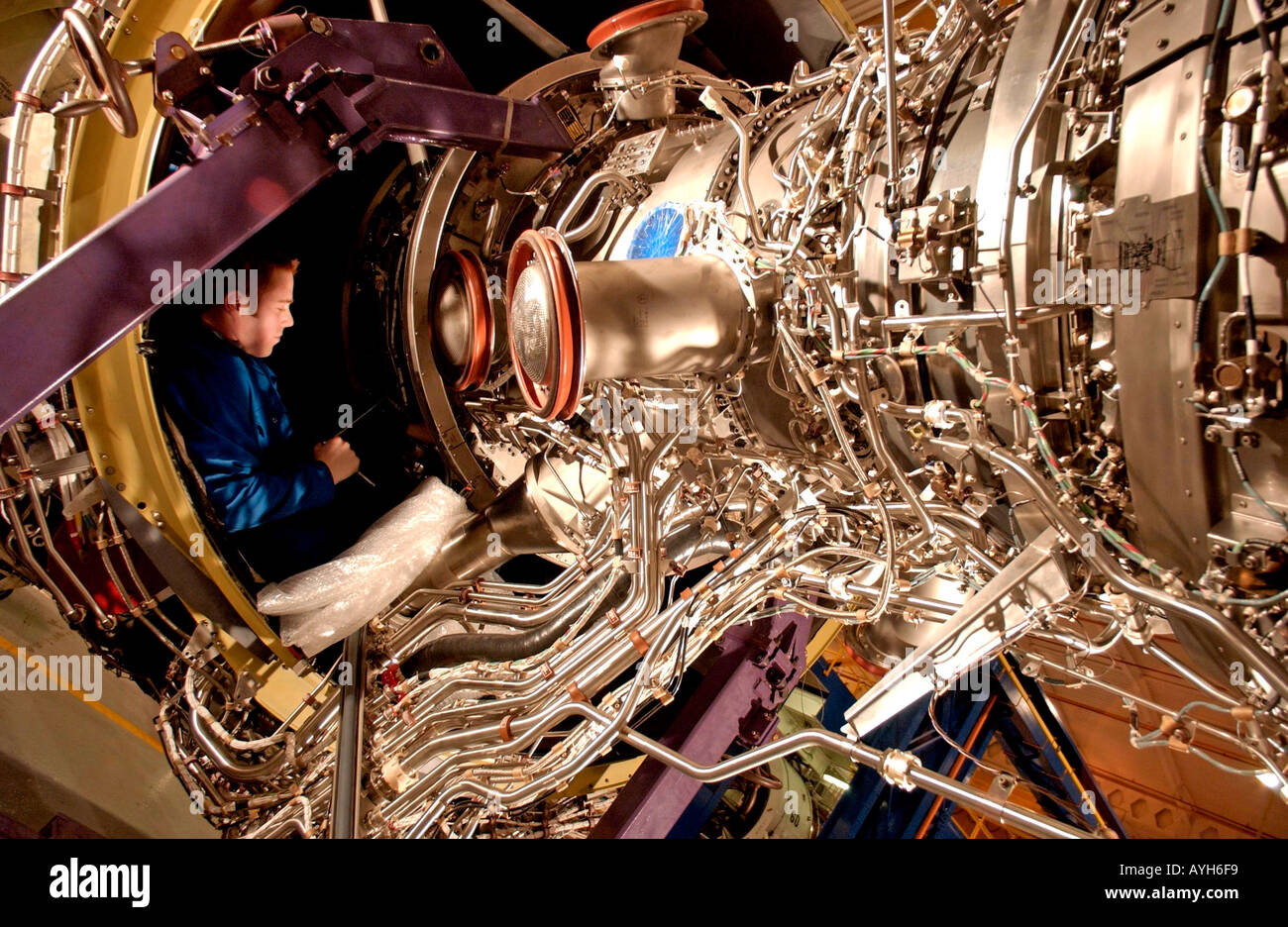 Rolls-Royce Flugmotor Montagewerk. Siehe alle Bamber Rolls-Royce für Komplettset Stockfoto