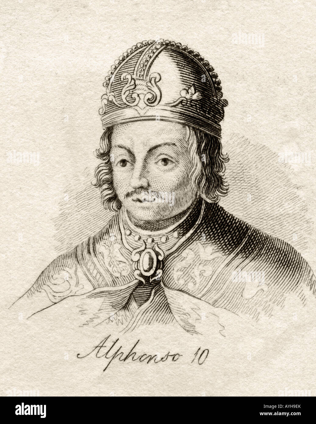 Alfonso X von Kastilien, 1221 - 1284. Spanischer Monarch, König von Kastilien Leon und Galizien Stockfoto