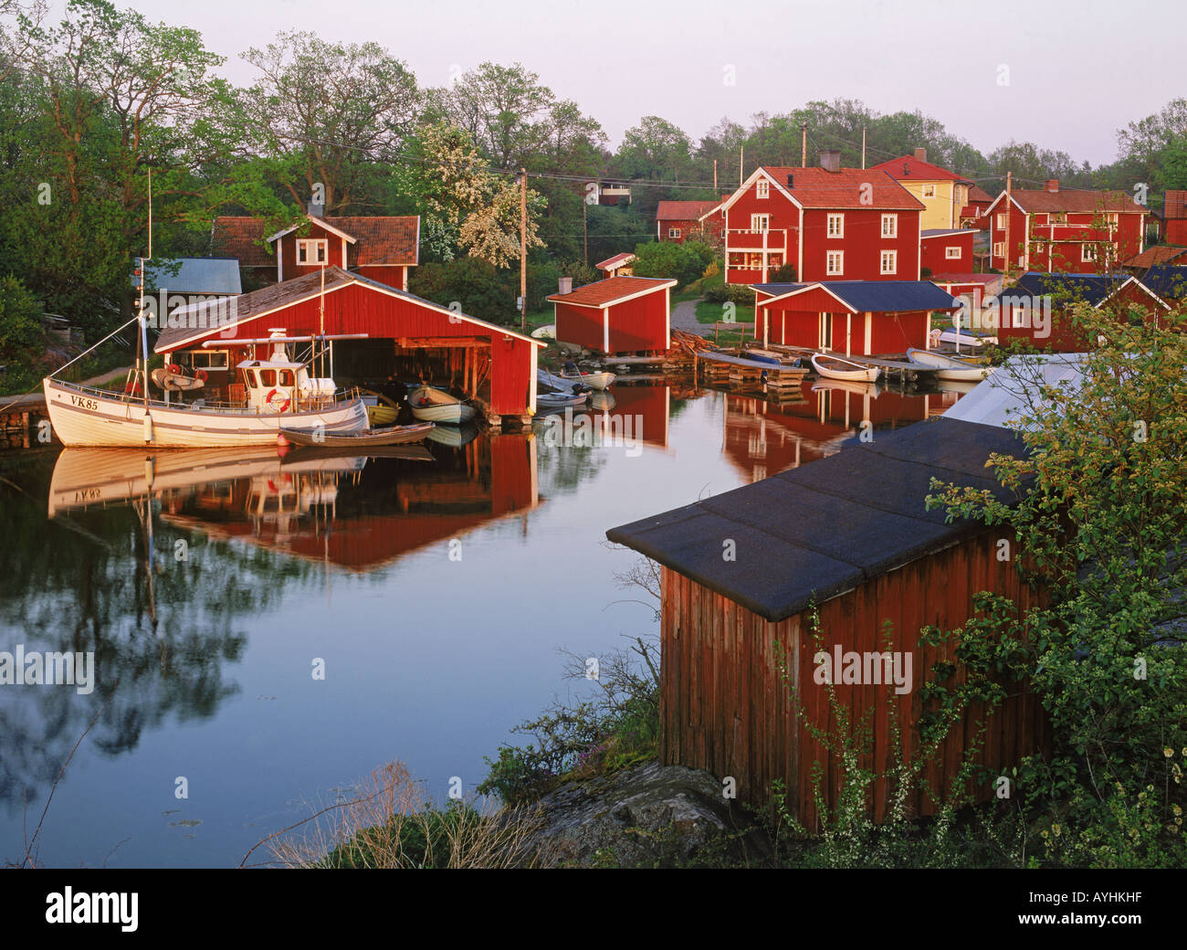 Fischerdorf am Handelop in der Nähe von Västervik auf Ostsee Küste von Schweden Stockfoto