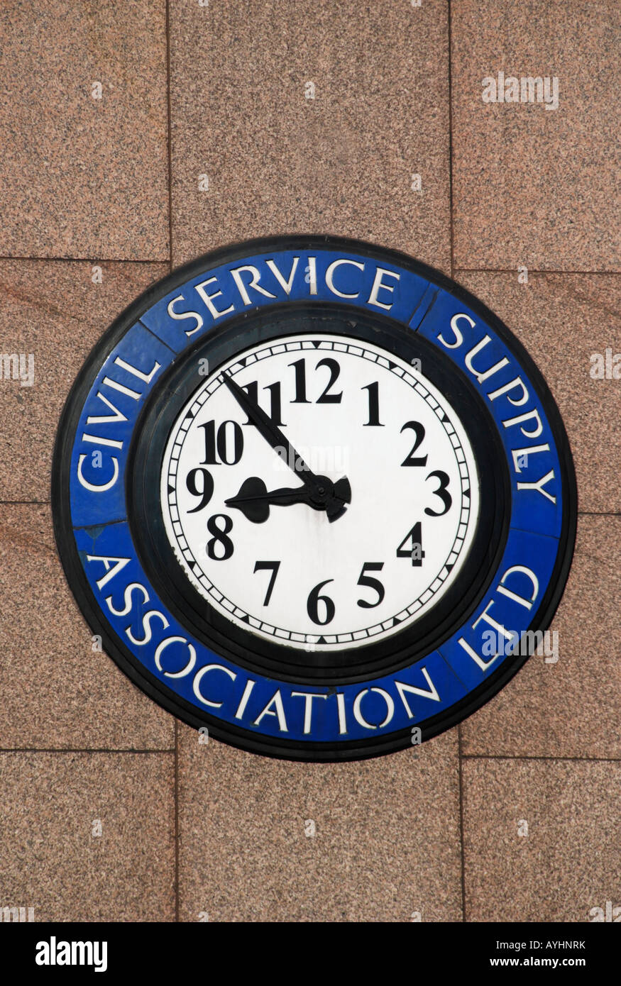 Öffentlichen Dienst Supply Association Ltd. Uhr im Londoner Strand Stockfoto