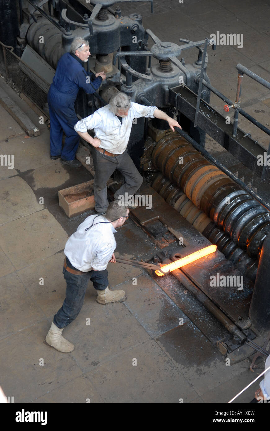 Schmiedeeisen-Walzwerk in Blists Hill viktorianischen Stadt in Telford, Shropshire. Stockfoto