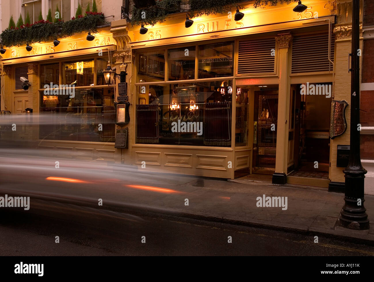 Regeln-Restaurant Londons älteste Restaurent in Covent Garden Stockfoto