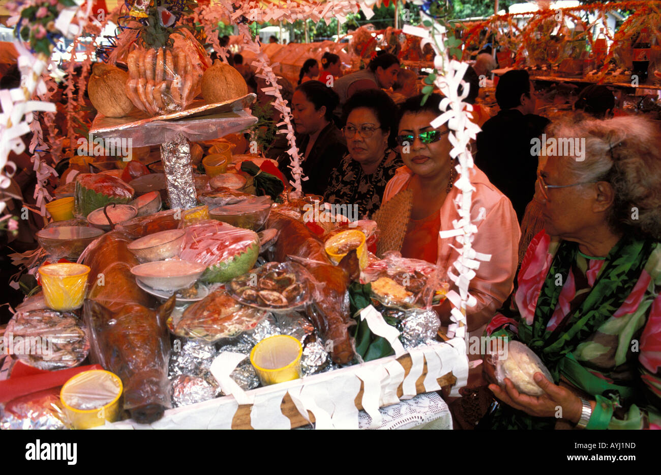 Tonga-Mitglieder der königlichen Familie besucht eine party Stockfoto