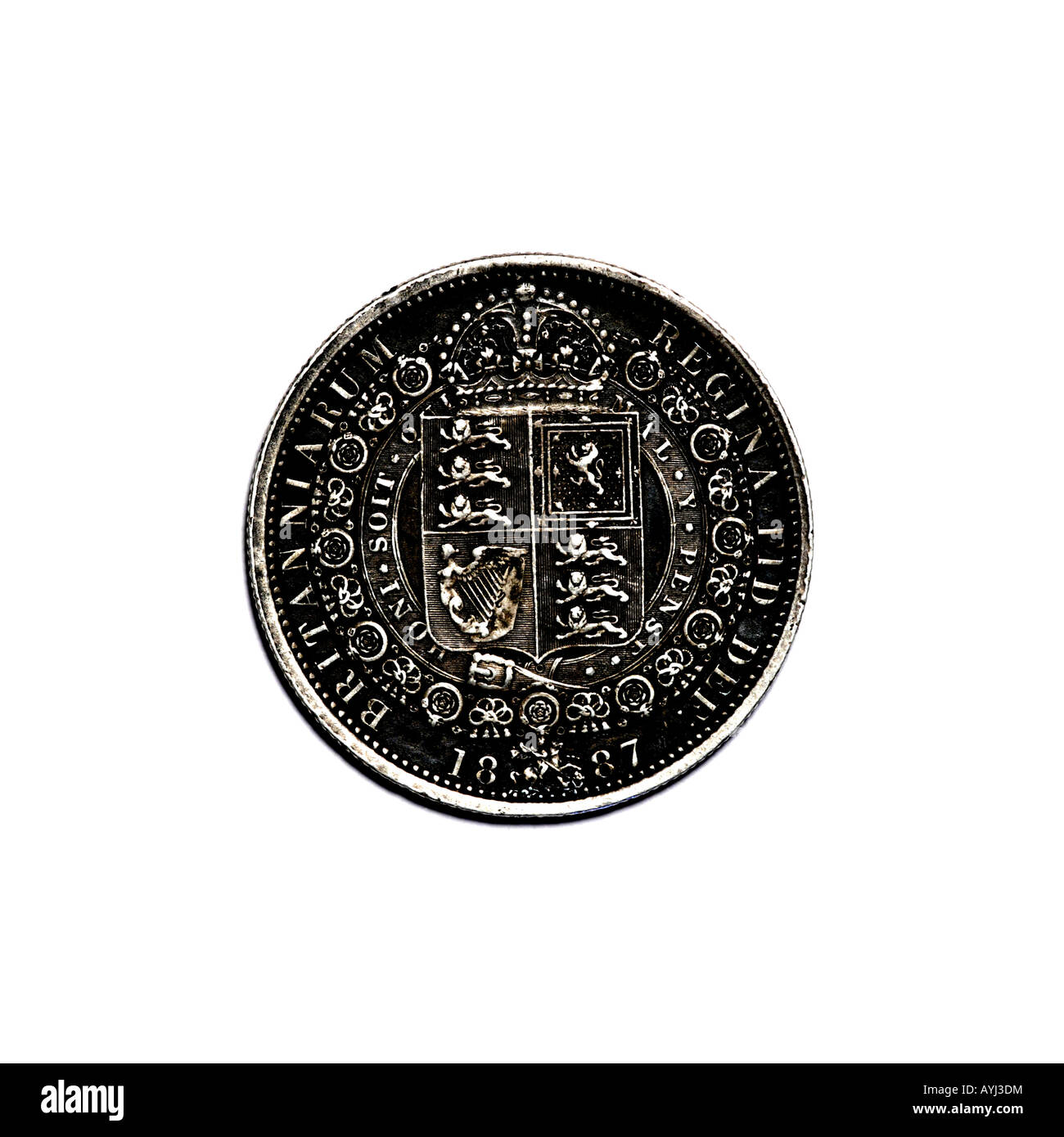 "VIKTORIANISCHEN EINE HALBE KRONE: 1887 REVERSE" Stockfoto