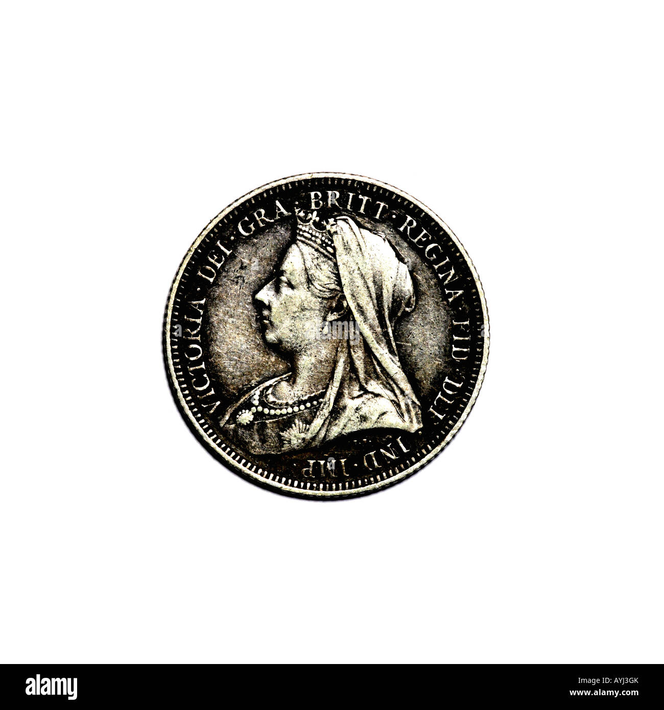 "VIKTORIANISCHEN SCHILLING: 1893 RÜCKSEITE UND VORDERSEITE" Stockfoto