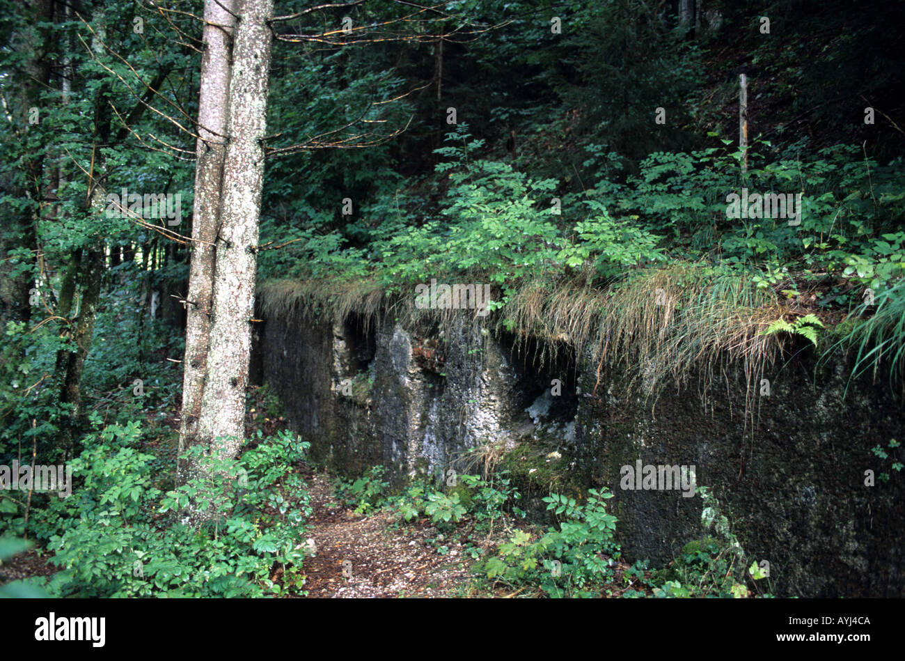 Ruinen der Berghof, Adolf Hitlers Refugium in den Bergen, Obersalzberg, Bayern Stockfoto