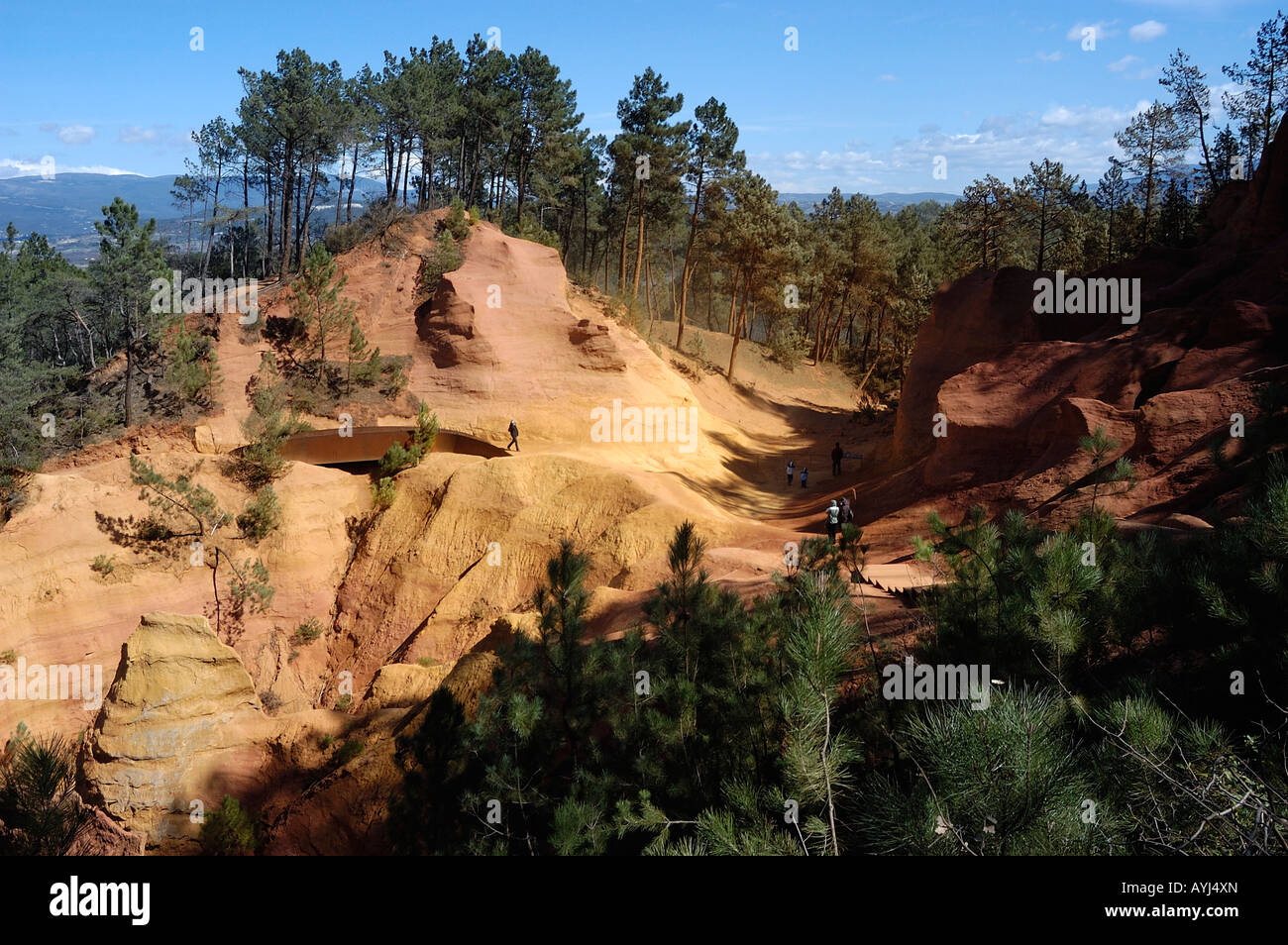 Languedoc-Roussillion Provence, Frankreich alten Ocker Minen in der Provence Stockfoto