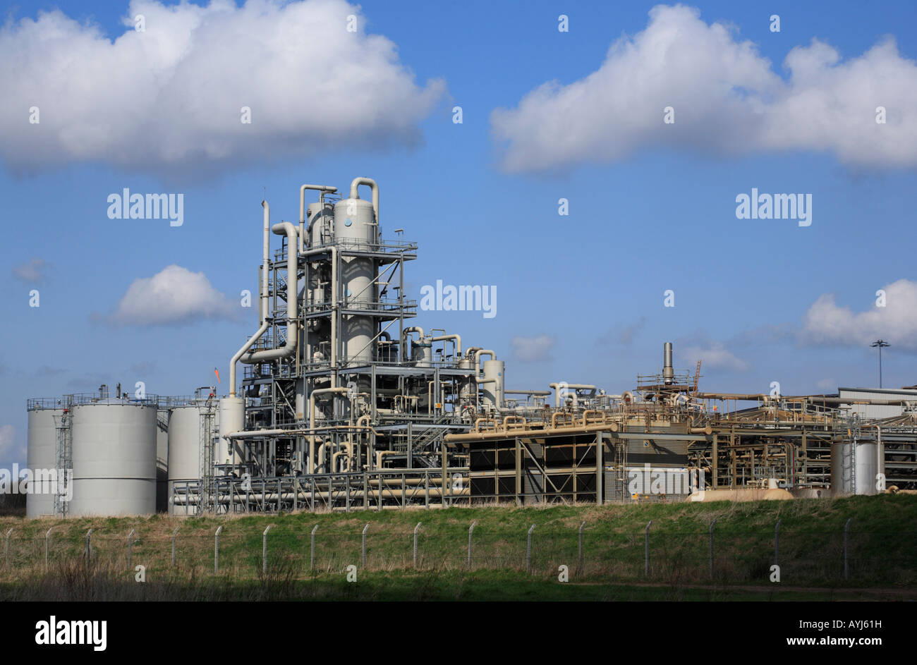 Bioethanol-Anlage am Standort British Sugar Wissington, Norfolk, England. Ethanol-Kraftstoff aus lokalen Zuckerrüben produziert. Stockfoto