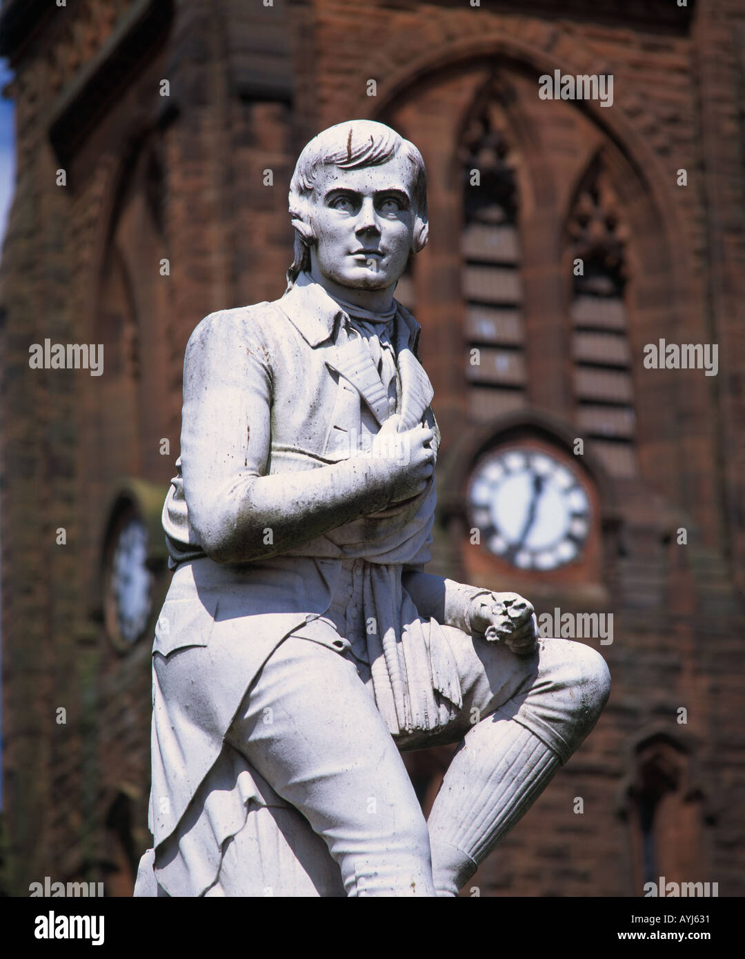 Statue von Robert Burns, Dumfries, Dumfries and Galloway, Schottland, UK Stockfoto