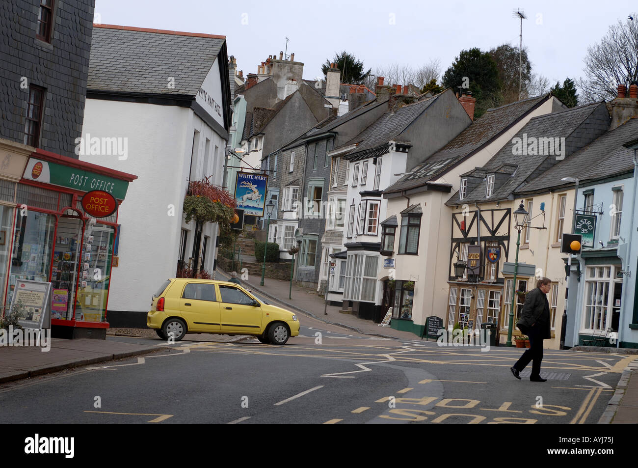 GV des Dorfes Modbury in Devon, UK, das ist das erste Dorf im Vereinigten Königreich zu vereinbaren, um die Verwendung von Plastiktüten zum Einkaufen zu stoppen Stockfoto