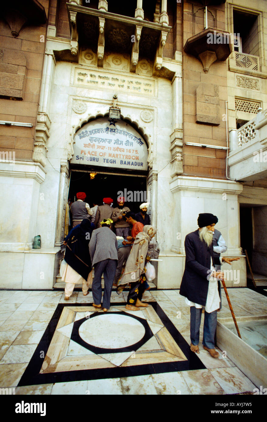 Delhi Indien Sisganj Ort des Martyriums von Guru Tegh Bahadur enthauptet Stockfoto