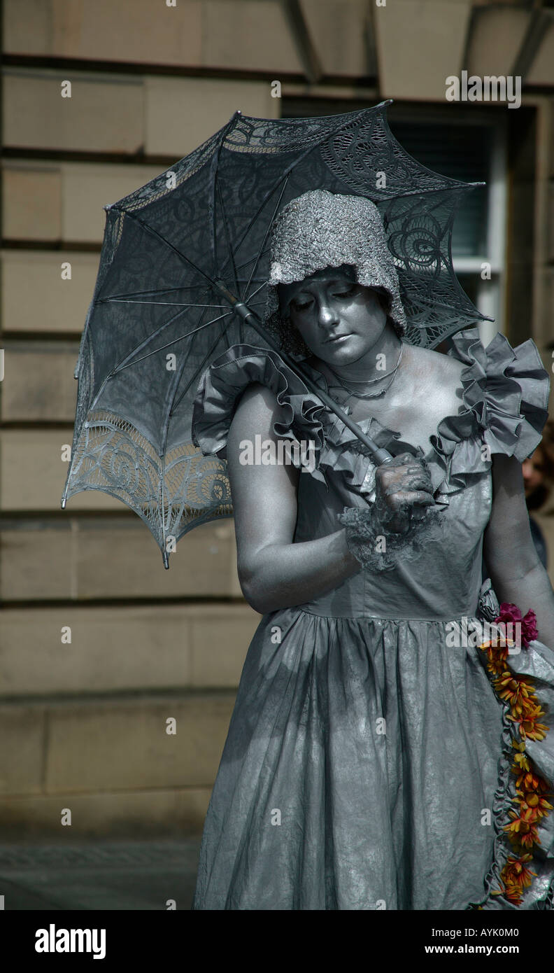 Straße-Statue, Edinburgh Festival Fringe, Schottland, UK, Europa Stockfoto