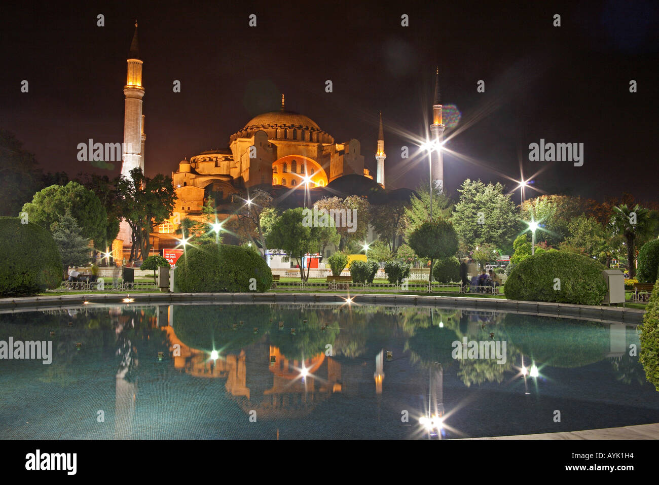Hagia Sofia in der Nacht. Sultanahmet, Istanbul, Türkei Stockfoto