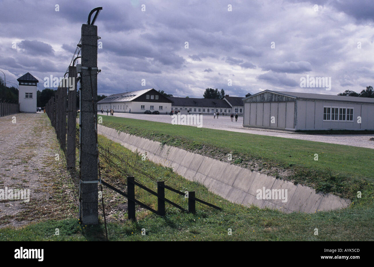 Zaun-Hütte KZ Dachau Stockfoto