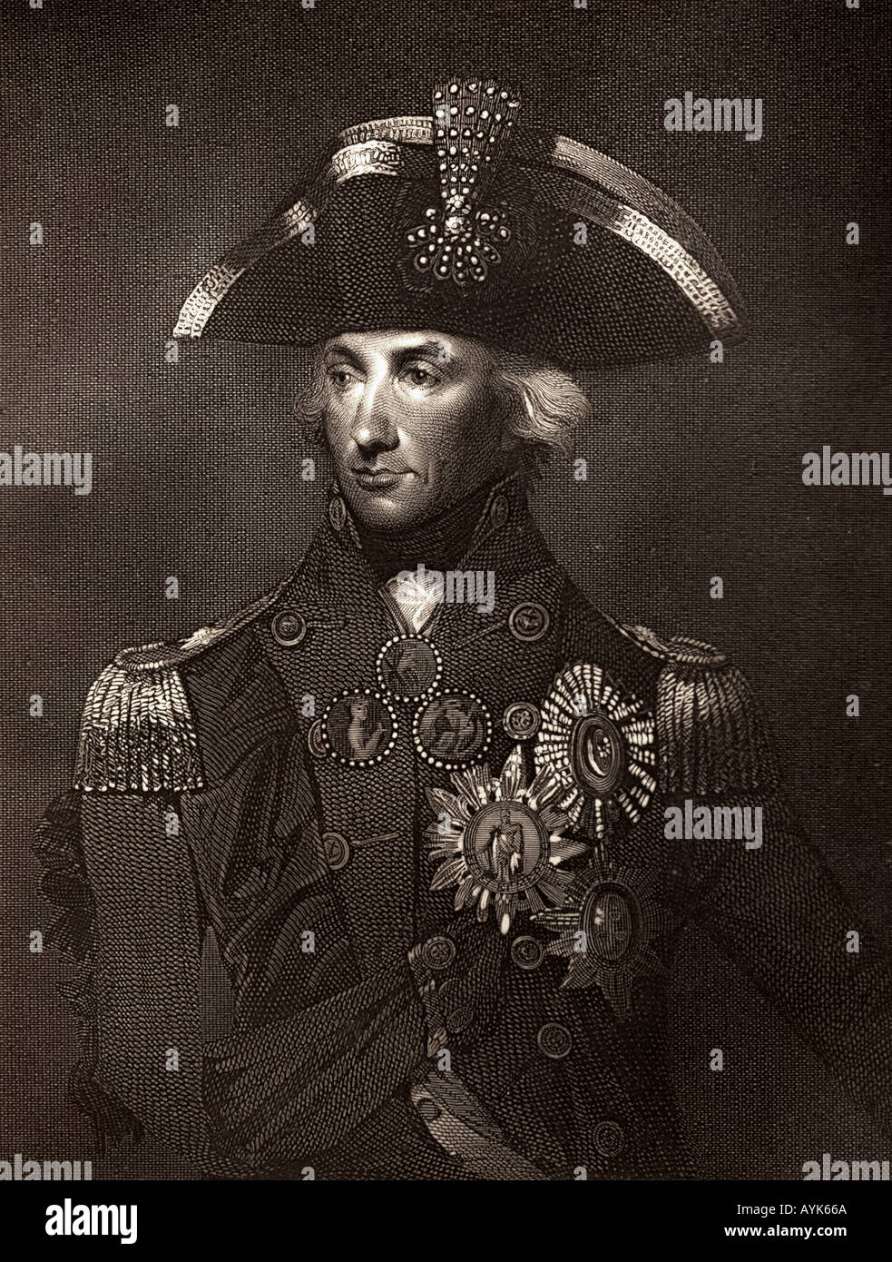 Horatio Nelson, Lord Nelson, Viscount Nelson, 1758 - 1805. British Naval Commander. Stockfoto