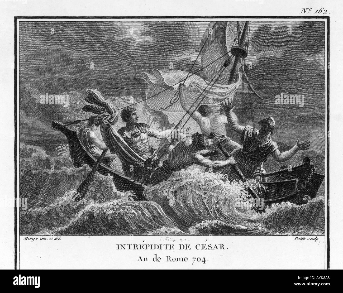 Caesar In einem Sturm auf hoher See Stockfoto