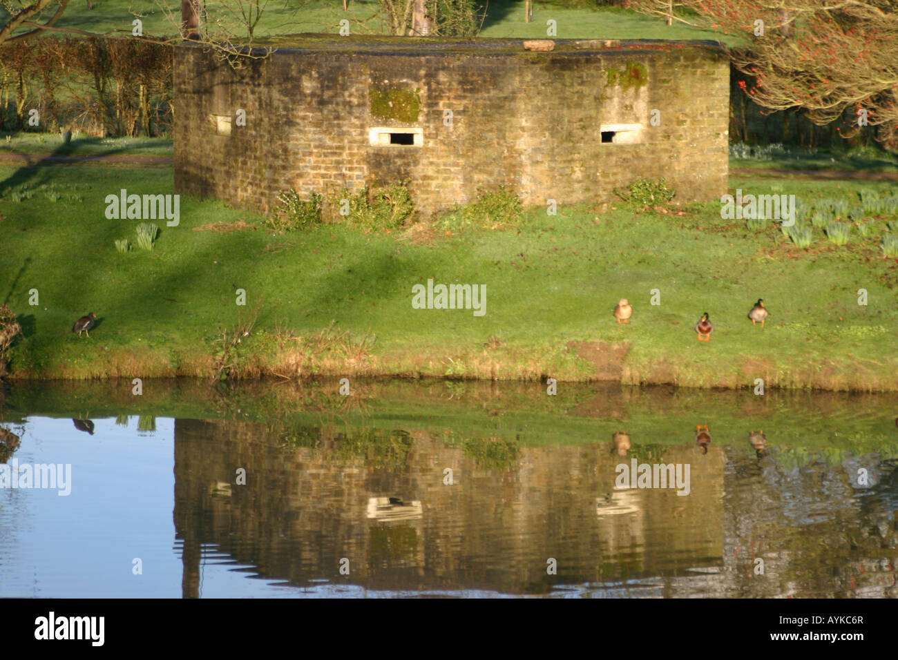 2. Weltkrieg II Pillbox stillgelegten militärische Verteidigung Stockfoto