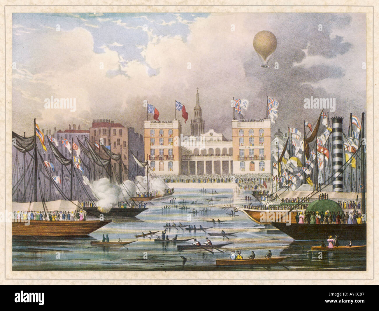 Ballon über London 1833 Stockfoto