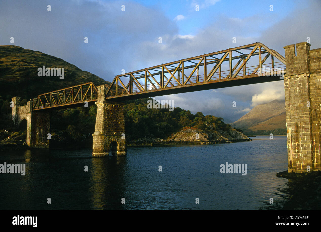 GTC alte Eisenbahnbrücke ersetzt jetzt über Loch Crerans Argyll Scotland UK Stockfoto