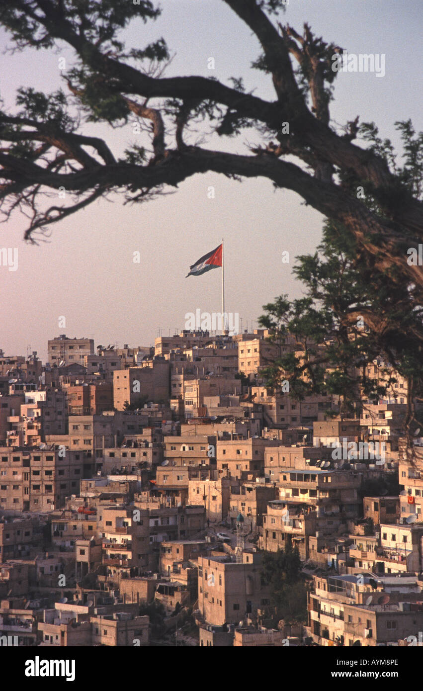 Jordanien-Abend Blick auf zentrale Amman Stockfoto