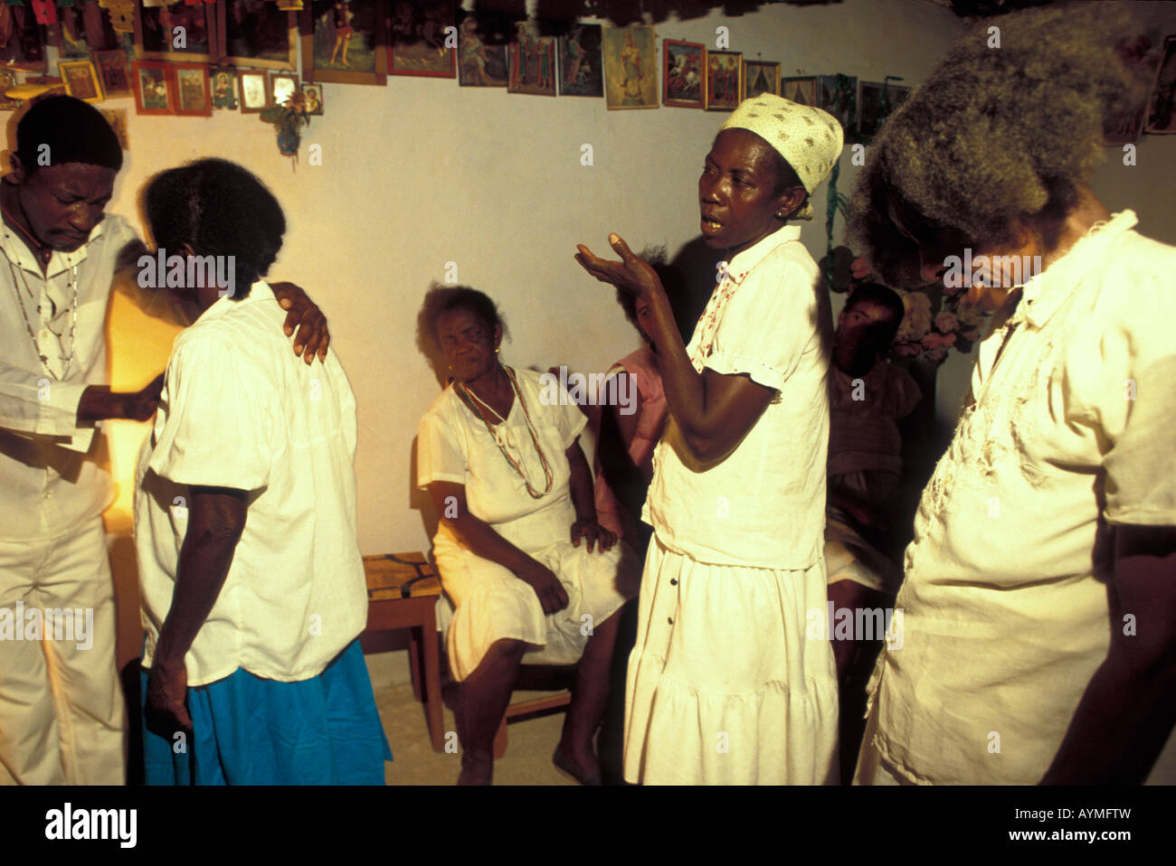 Voodoo-Priesterin aus Candomblé Bahia State Brasilien Black Community Quilombo Nachkommen Stockfoto