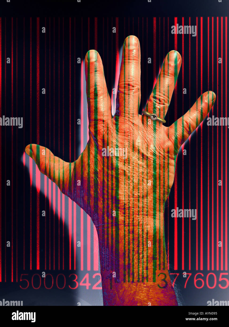 Barcode-Mann Stockfoto