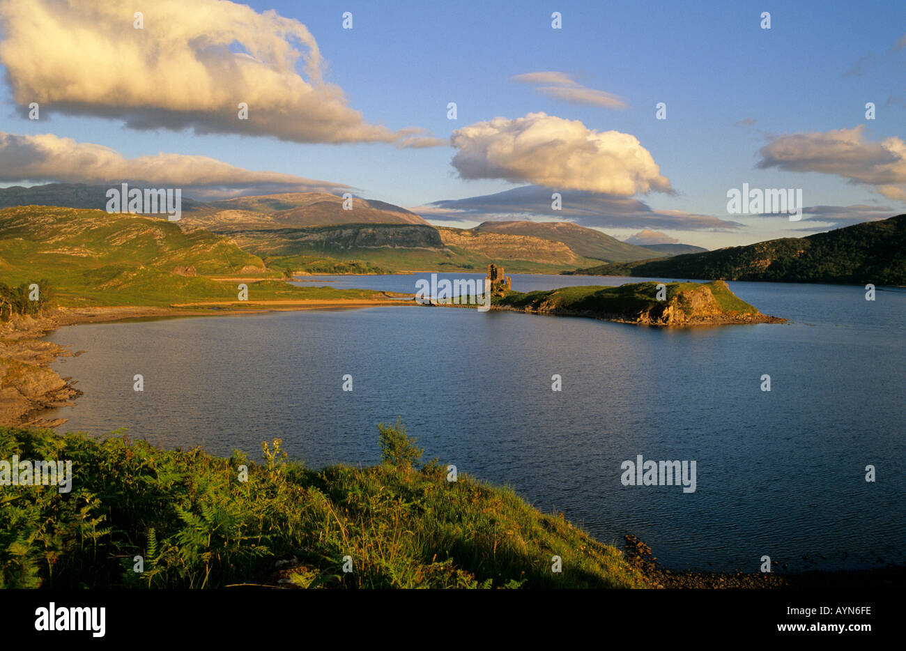 Blick über Loch Assynt Schottland Stockfoto