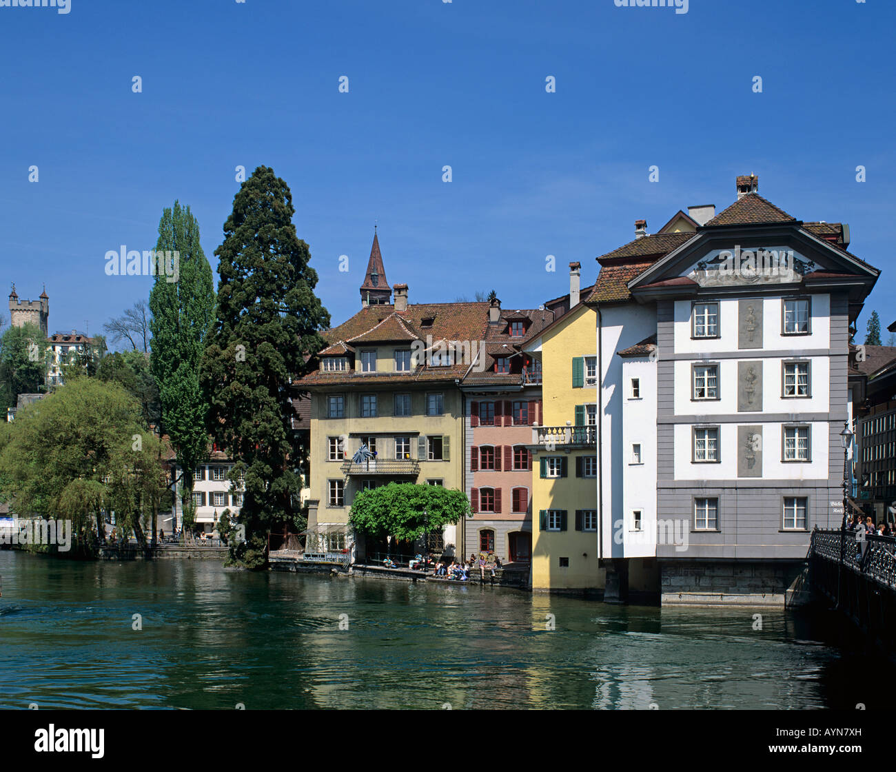 Europa Europa Schweiz Schweiz Swiss Luzern Luzern Fluss Fluss Reuss Stockfoto