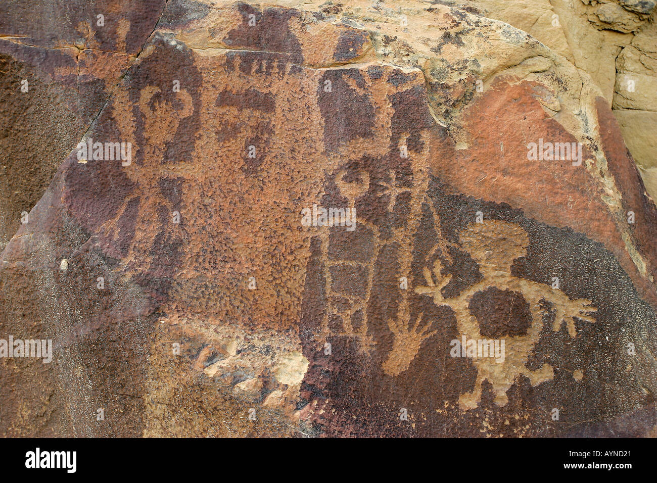 Petroglyph Legend Rock archäologische Stätte in Wyoming Stockfoto