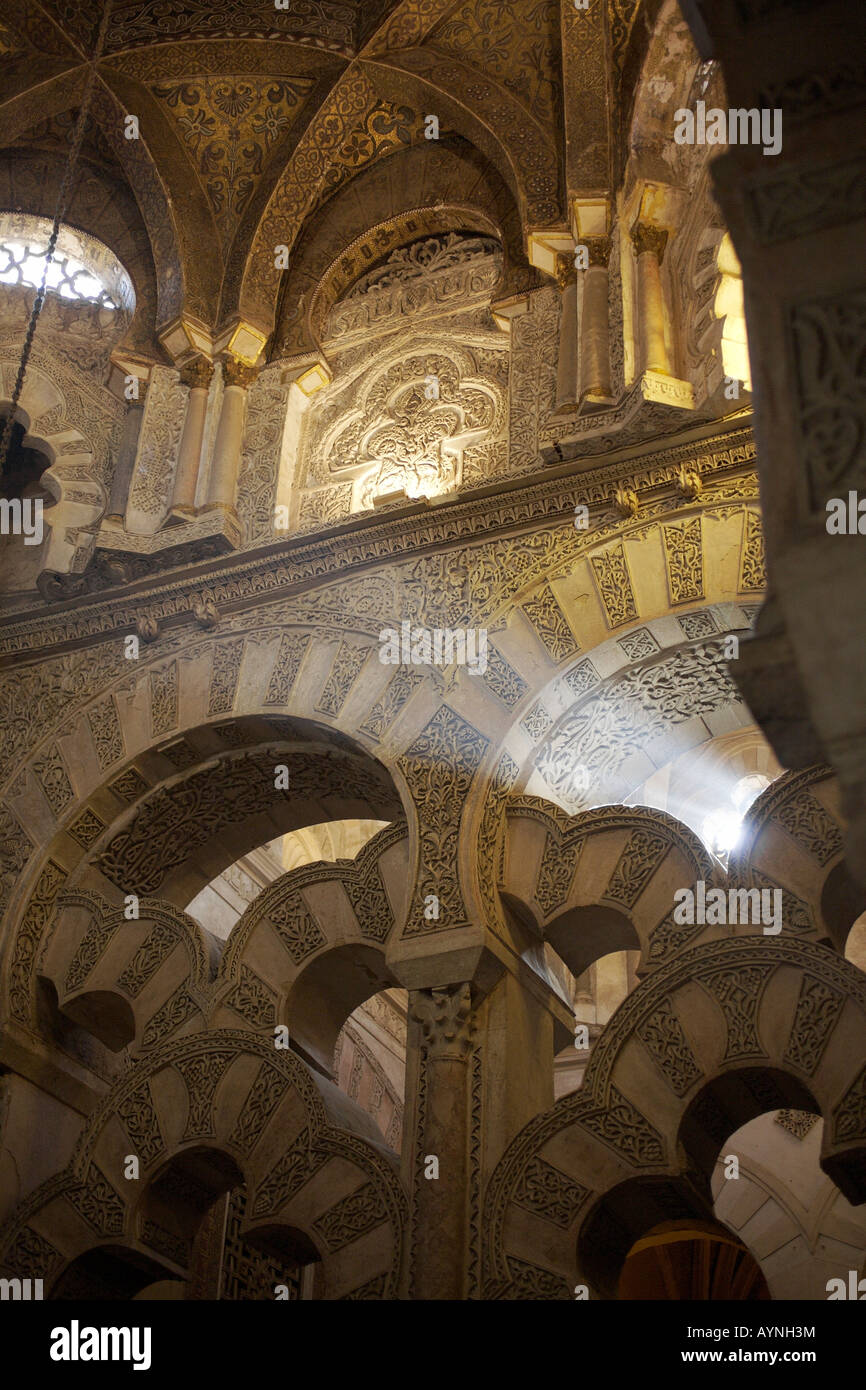 Islamische Dekoration in der Kathedrale von Cordoba. Córdoba, Andalusien, Spanien Stockfoto
