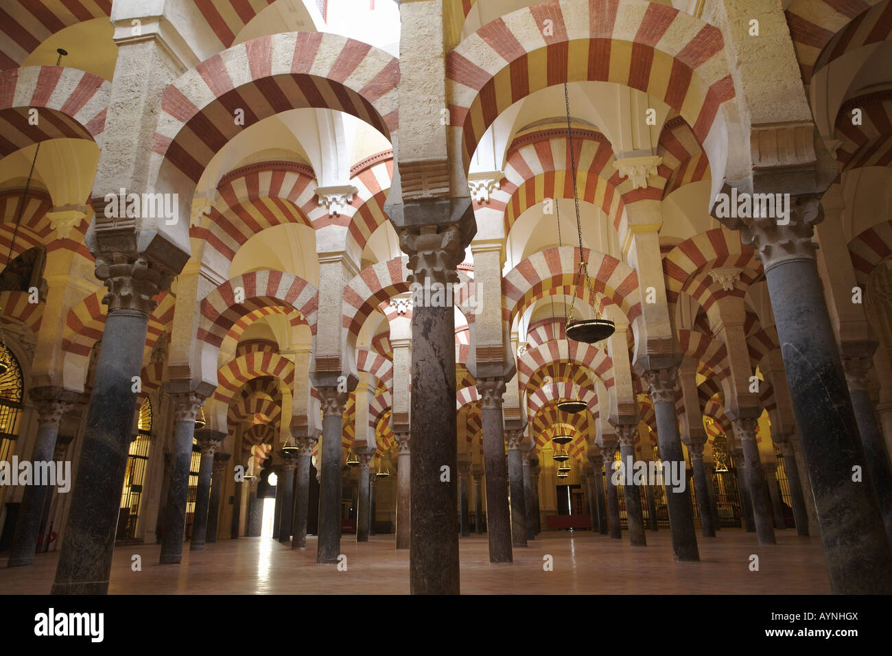 Die innere Spalten in der Kathedrale von Cordoba. Córdoba, Andalusien, Spanien Stockfoto