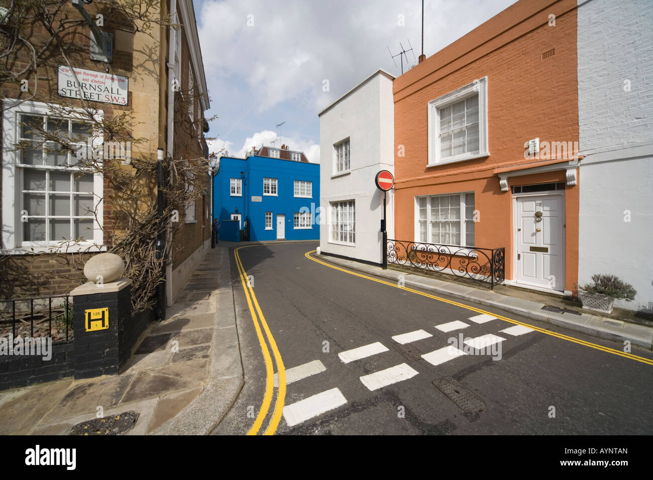 Farbige Häuser in Chelsea London SW3 Stockfoto