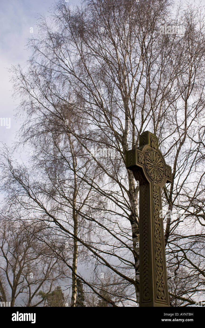 Dorf Gedenkkreuz Stockfoto