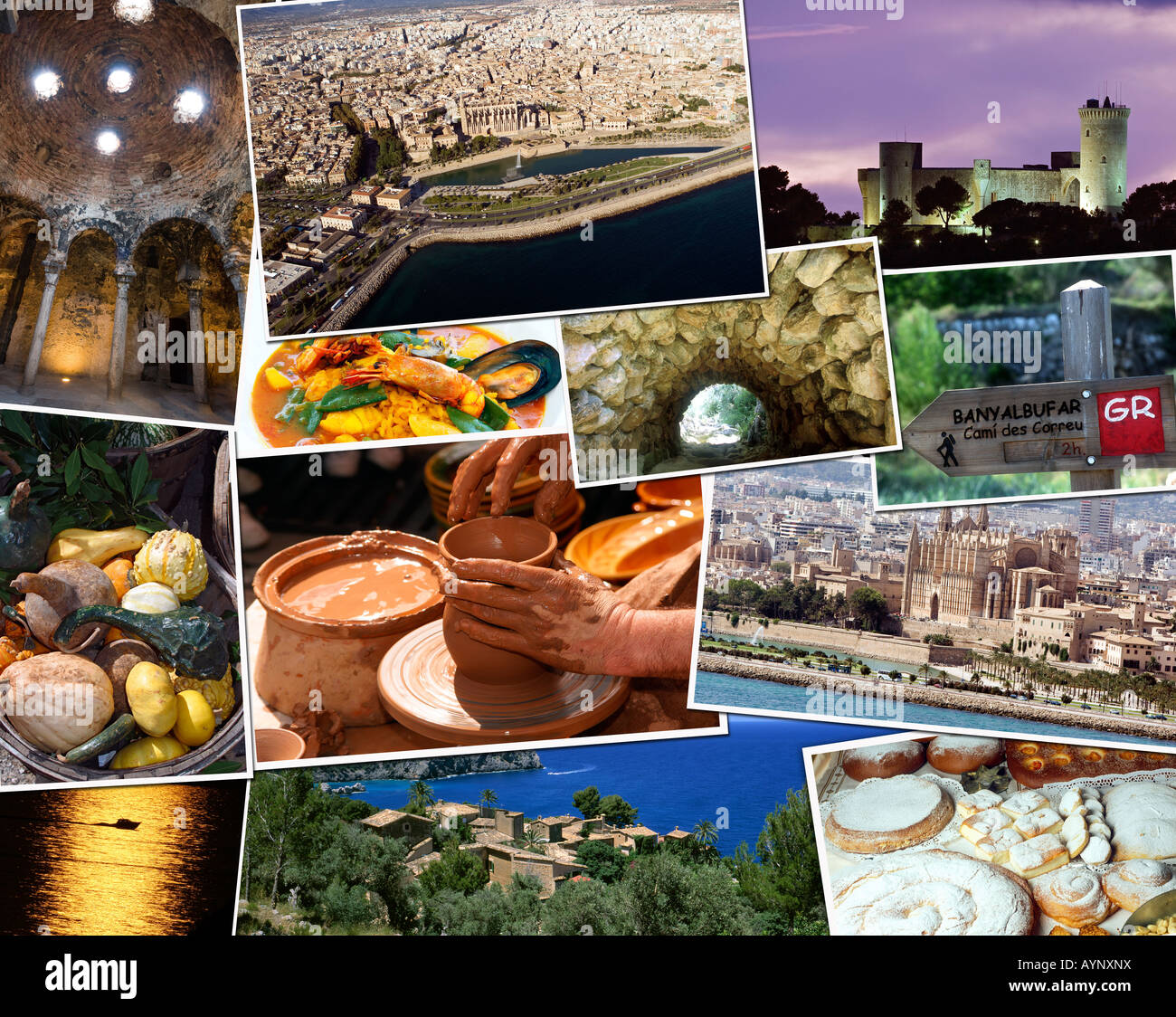 Montage-Collage aus Mallorca, Mallorca-montage Stockfoto
