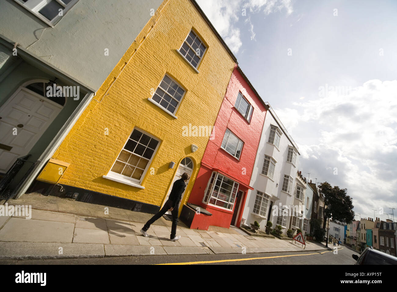 Farbige Häuser in Chelsea London SW3 Stockfoto