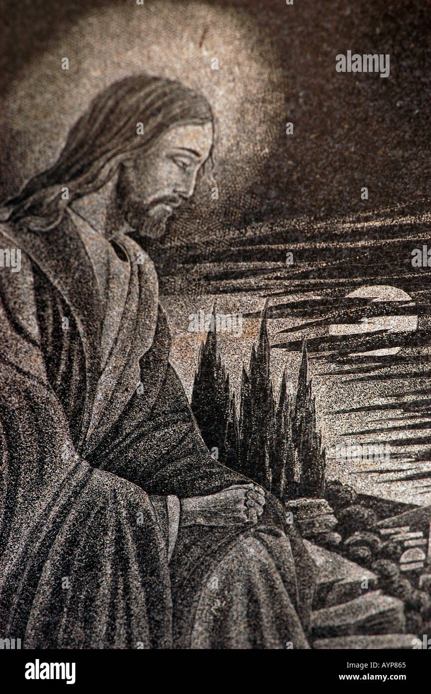 Jesus Christus Bass relief Stockfoto