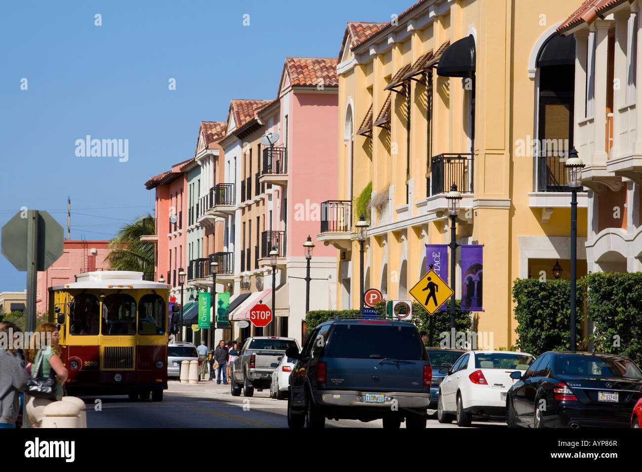 Wagen im City Place West Palm Beach Florida Stockfoto