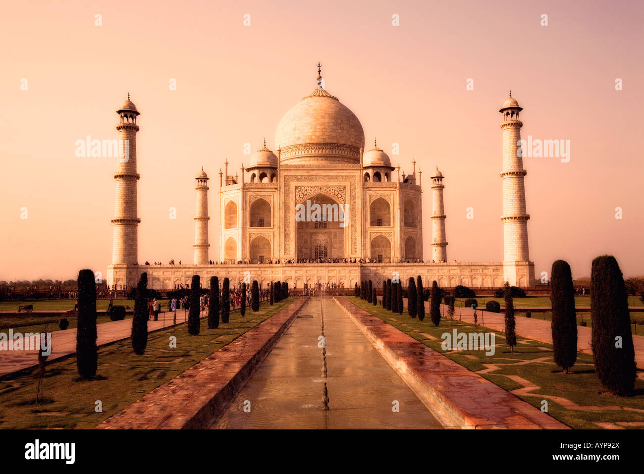 Taj Mahal, Agra, Indien in Sepia-Farbton Stockfoto