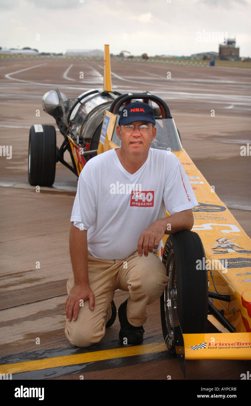 BRITISH LAND SPEED RECORD VERSUCHEN FAHRER MARK NEWBY Stockfoto