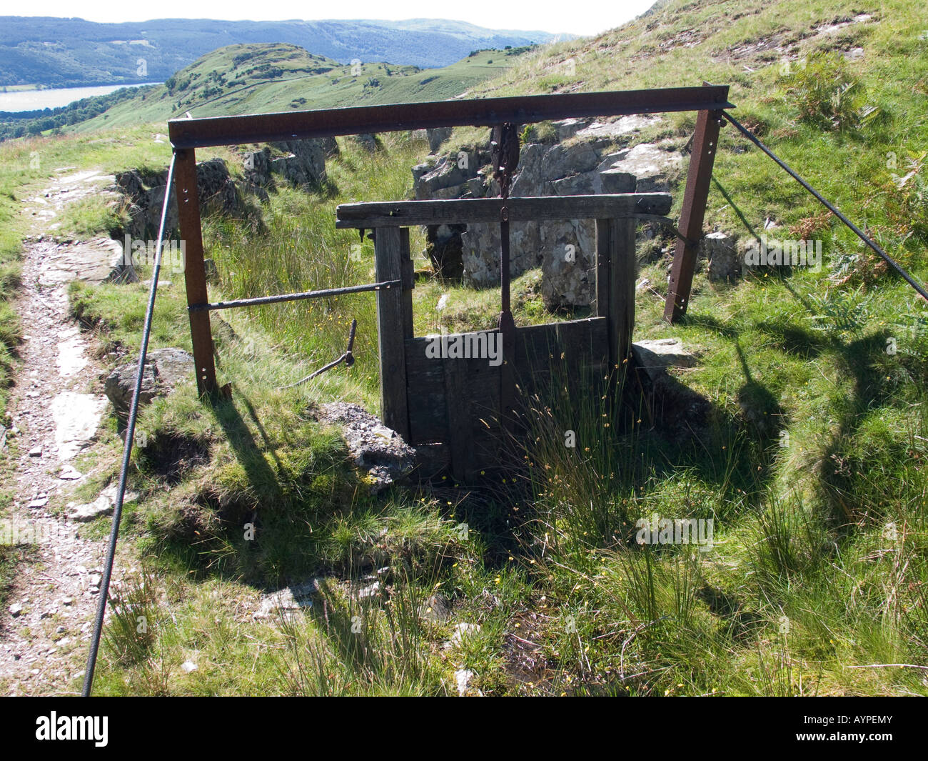 Alte Schleuse Rennen unterwegs in Cumbria coniston Stockfoto