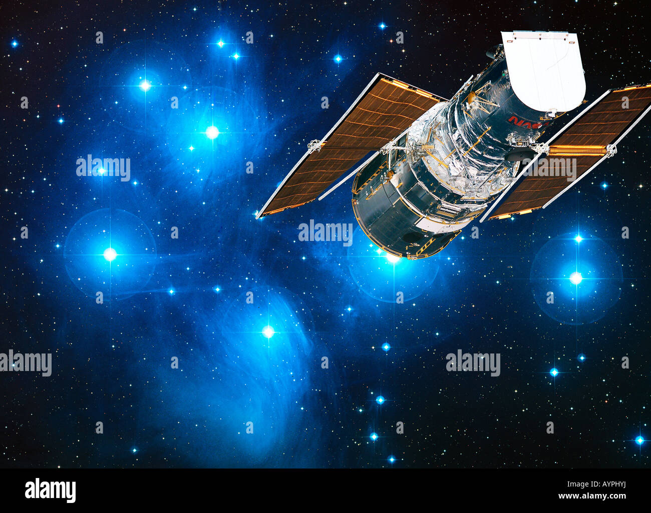 NASA/ESA Hubble-Teleskop im Weltraum schweben Stockfoto