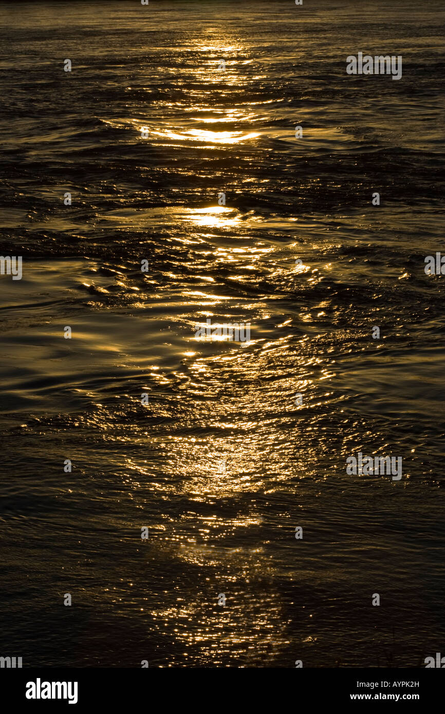 Sonnenuntergang auf Überschwemmungen Mississippi Fluß Stockfoto